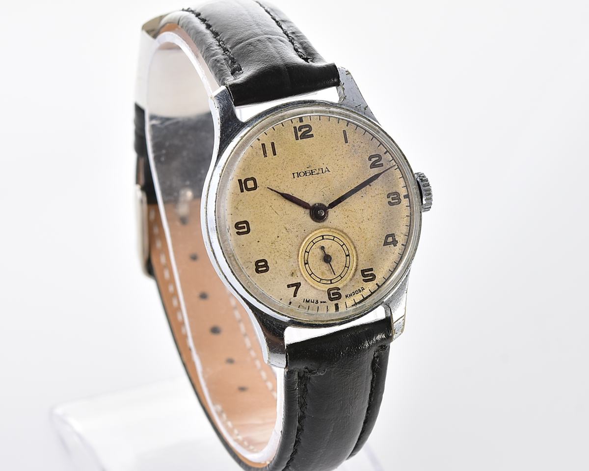 Vintage soviet mechanical POBEDA wrist watch, 1MChZ, the 2nd quarter 1952