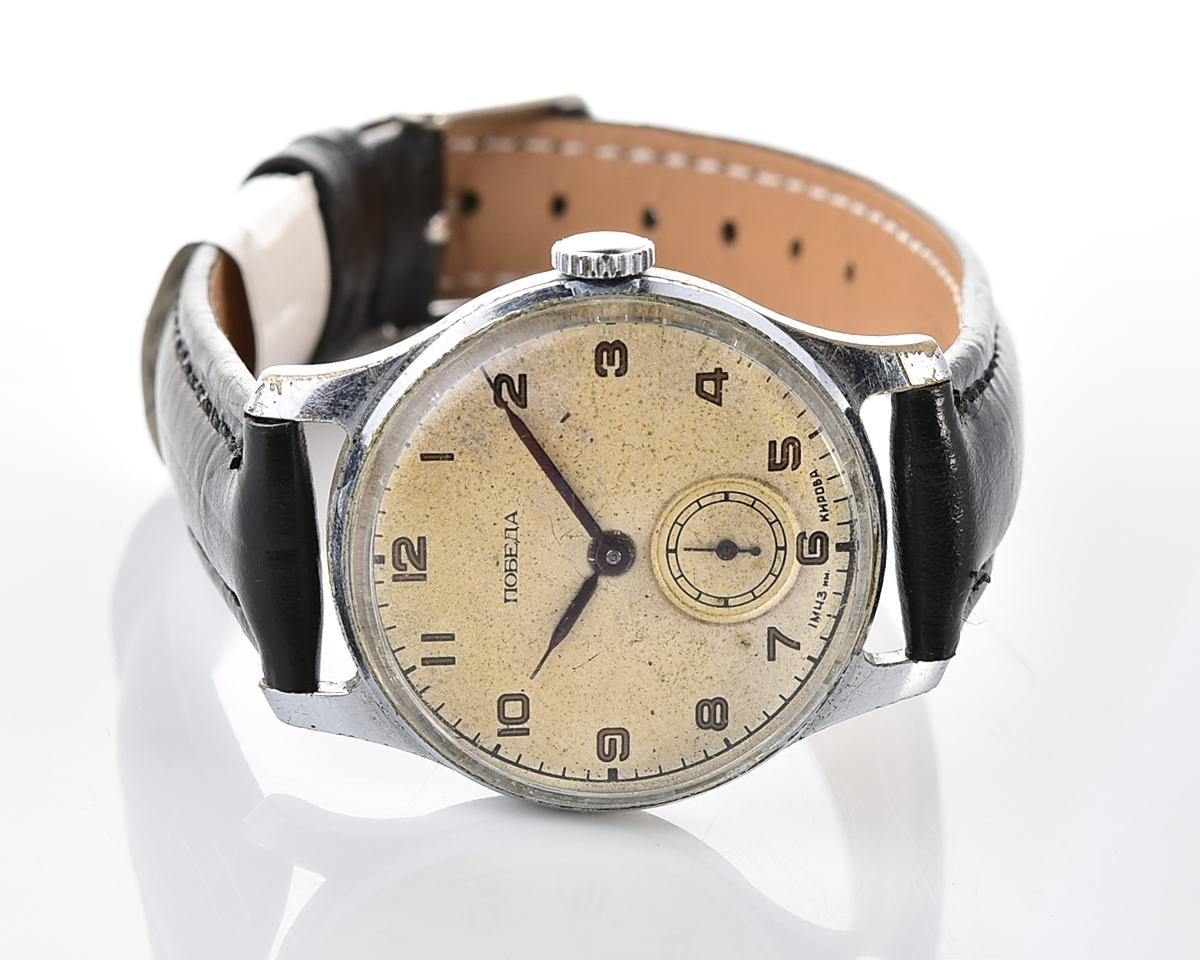 Vintage soviet mechanical POBEDA wrist watch, 1MChZ, the 2nd quarter 1952
