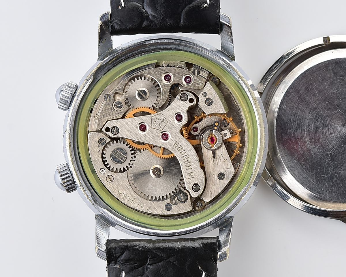 Мintage soviet mechanical watch POLJOT with cream dial & alarm clock function