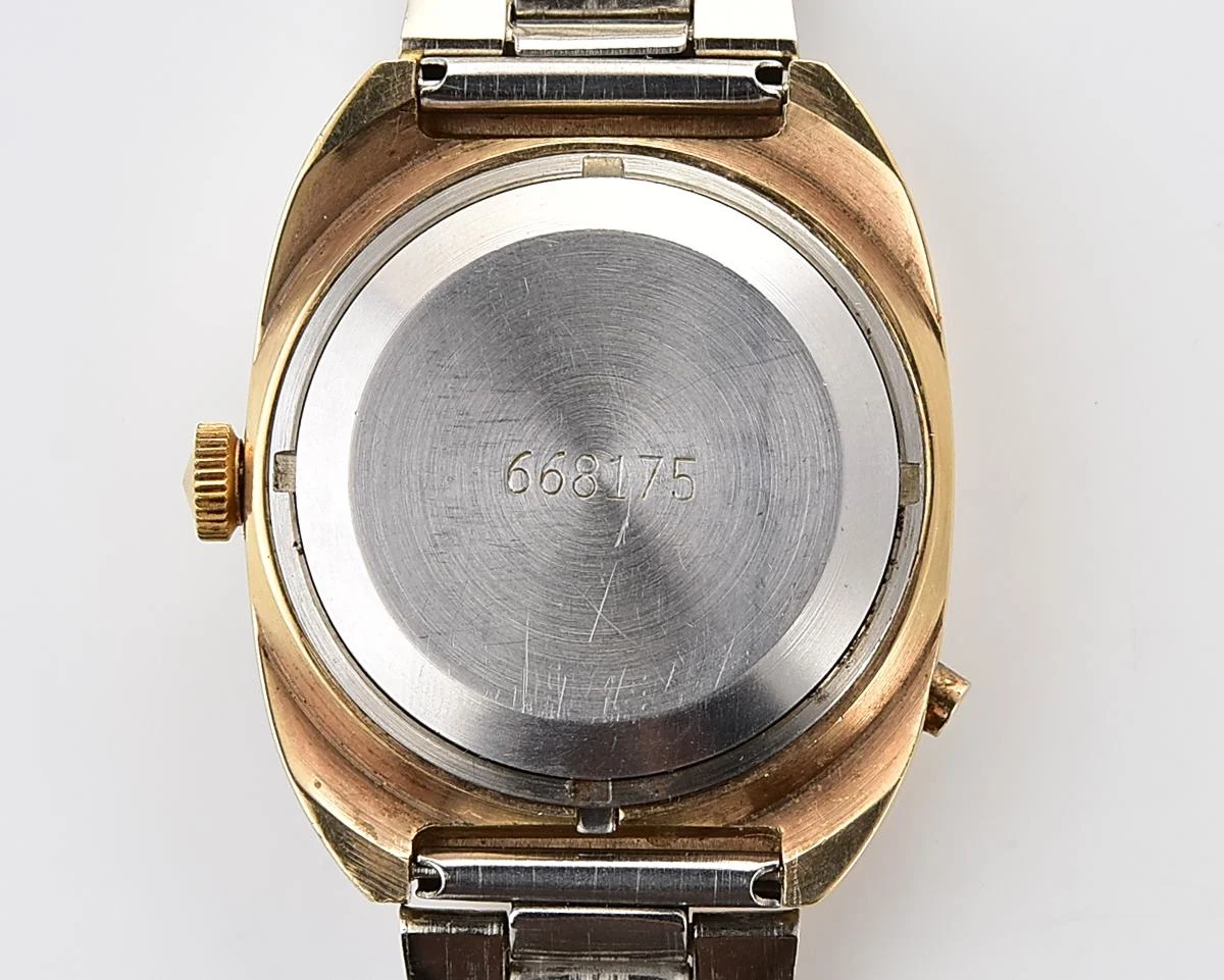 Vintage Soviet mechanical gold-plated Poljot with automatic self-winding movement