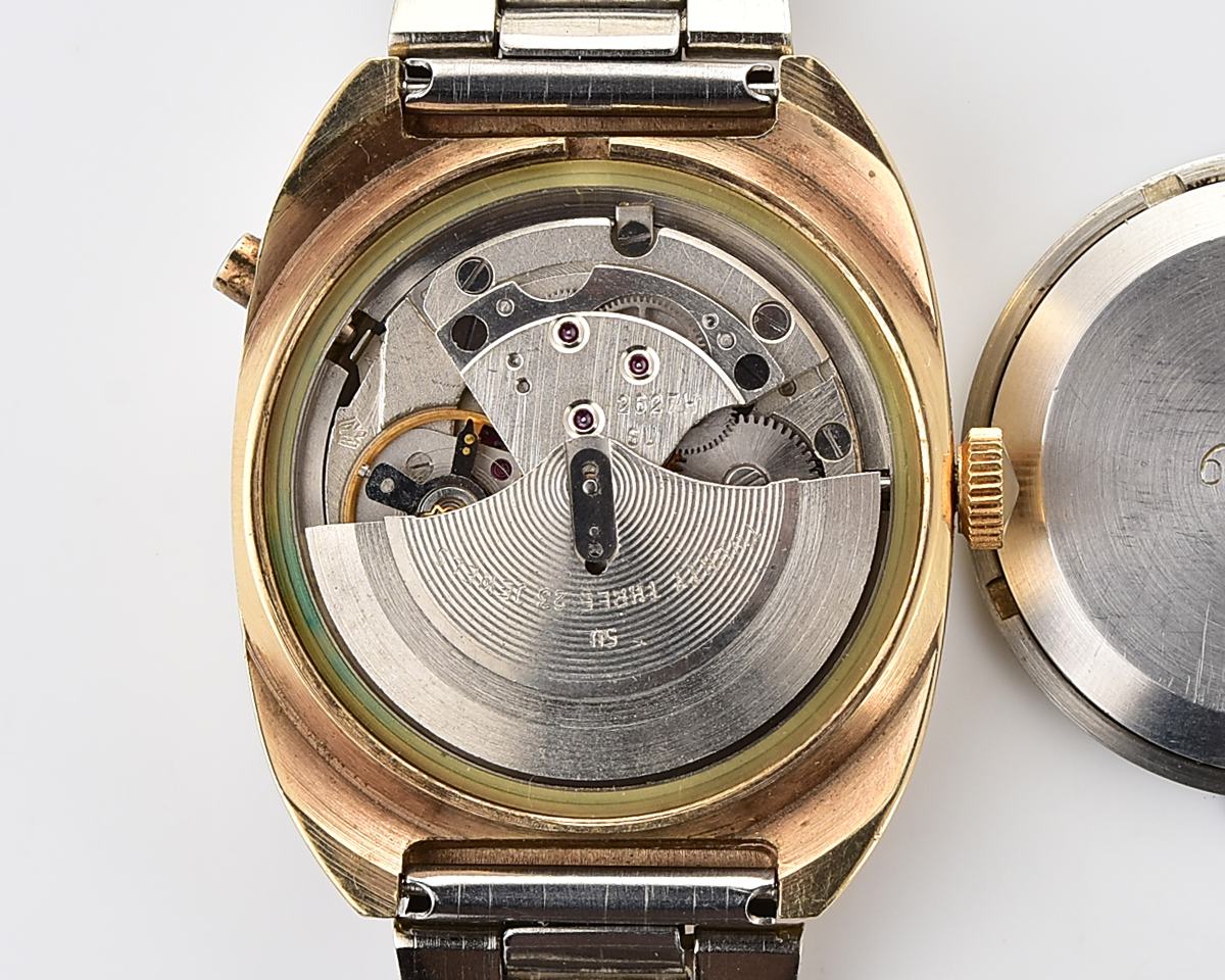 Vintage soviet mechanical gold-plated POLJOT with automatic self-winding movement