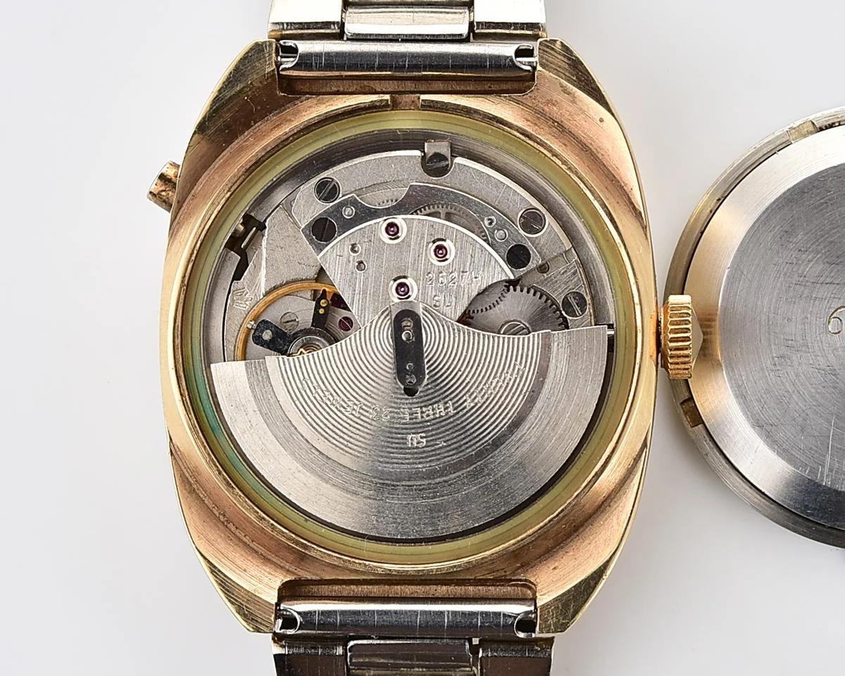 Vintage Soviet mechanical gold-plated Poljot with automatic self-winding movement