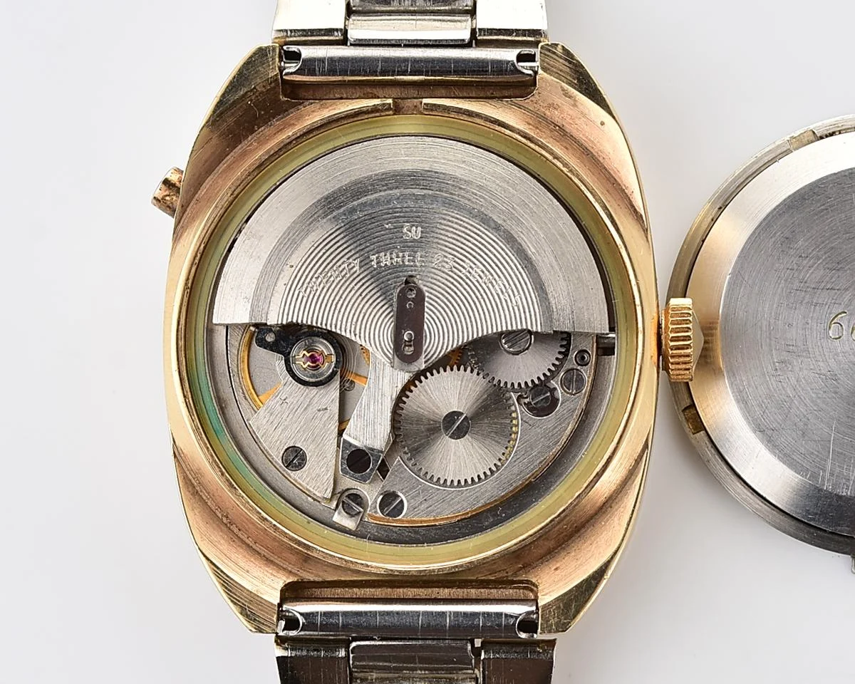 Vintage Soviet mechanical gold-plated Poljot with automatic self-winding movement