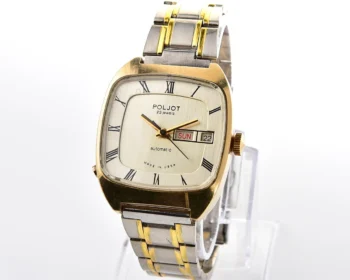 Vintage Soviet mechanical gold-plated Poljot with automatic self-winding movement