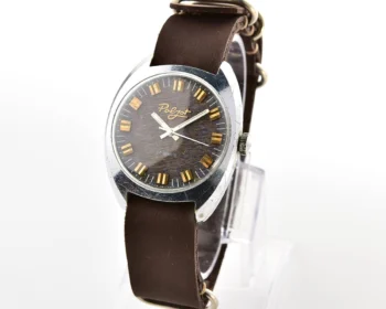Vintage Soviet Poljot mechanical watch with intricate textured dial