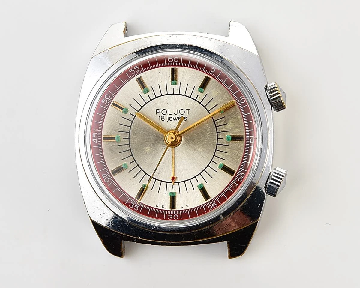 Vintage Soviet Poljot-cricket mechanical wristwatch with alarm function