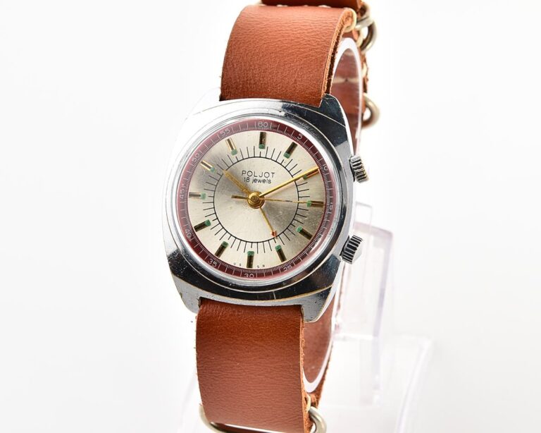 Vintage soviet POLJOT-cricket mechanical wristwatch with alarm function