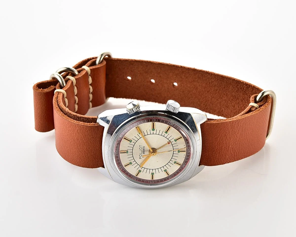Vintage Soviet Poljot-cricket mechanical wristwatch with alarm function