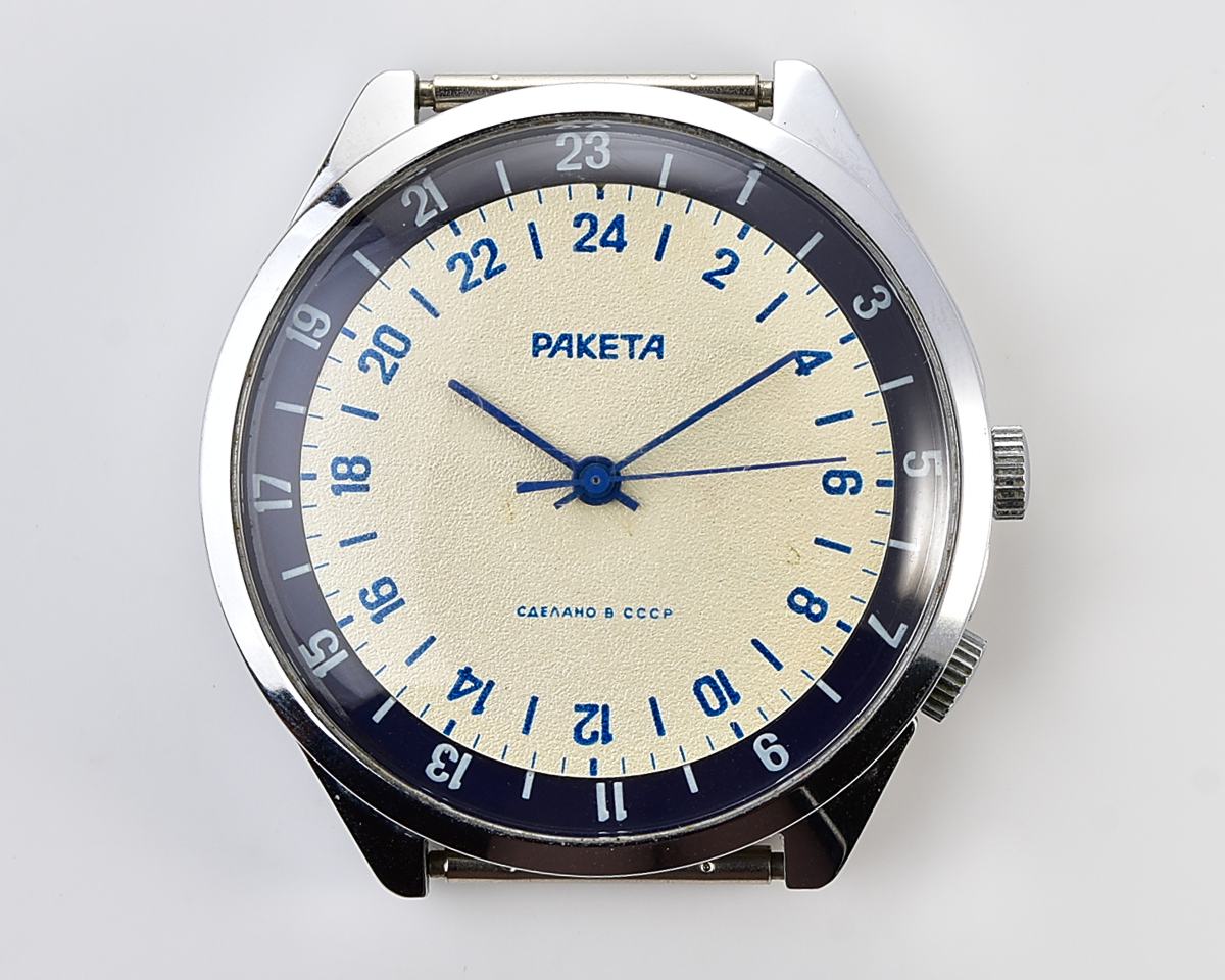 TIME CAPSULE: Soviet vintage mechanical watch RAKETA with 24 hours dial, New Old Stock(NOS)!