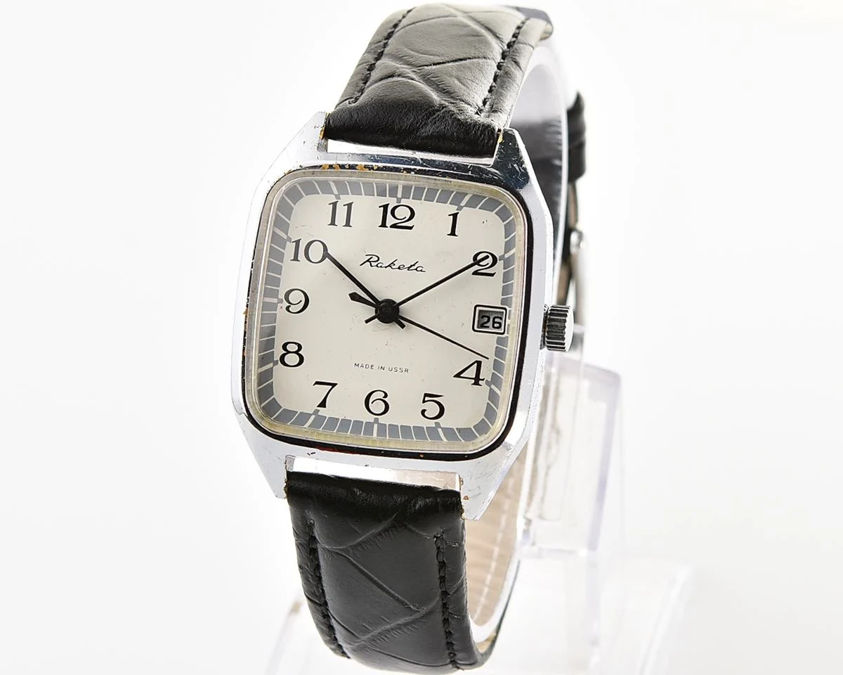 Vintage Soviet Raketa mechanical wristwatch