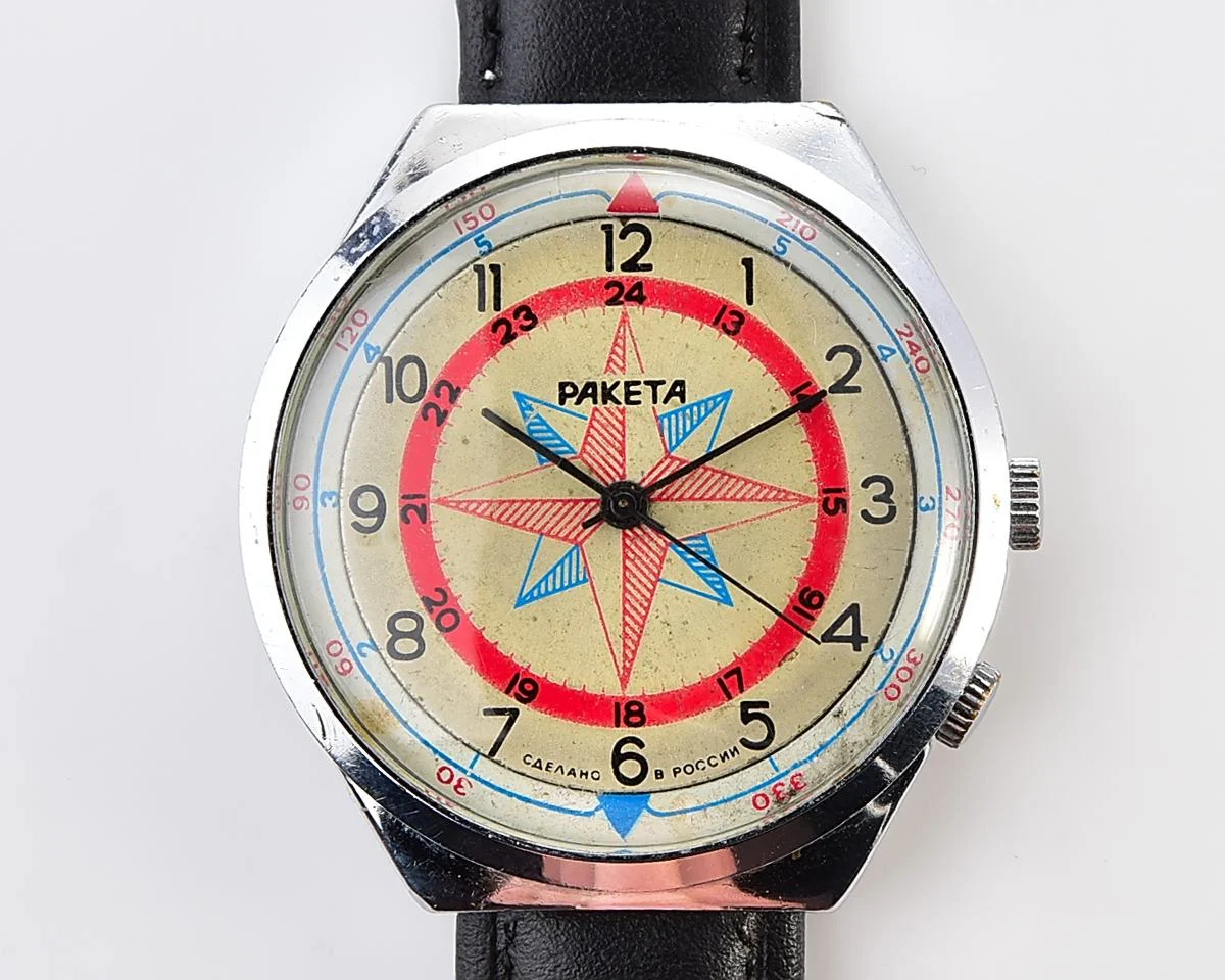 Soviet mechanical Raketa Compass Rose mechanical wristwatch