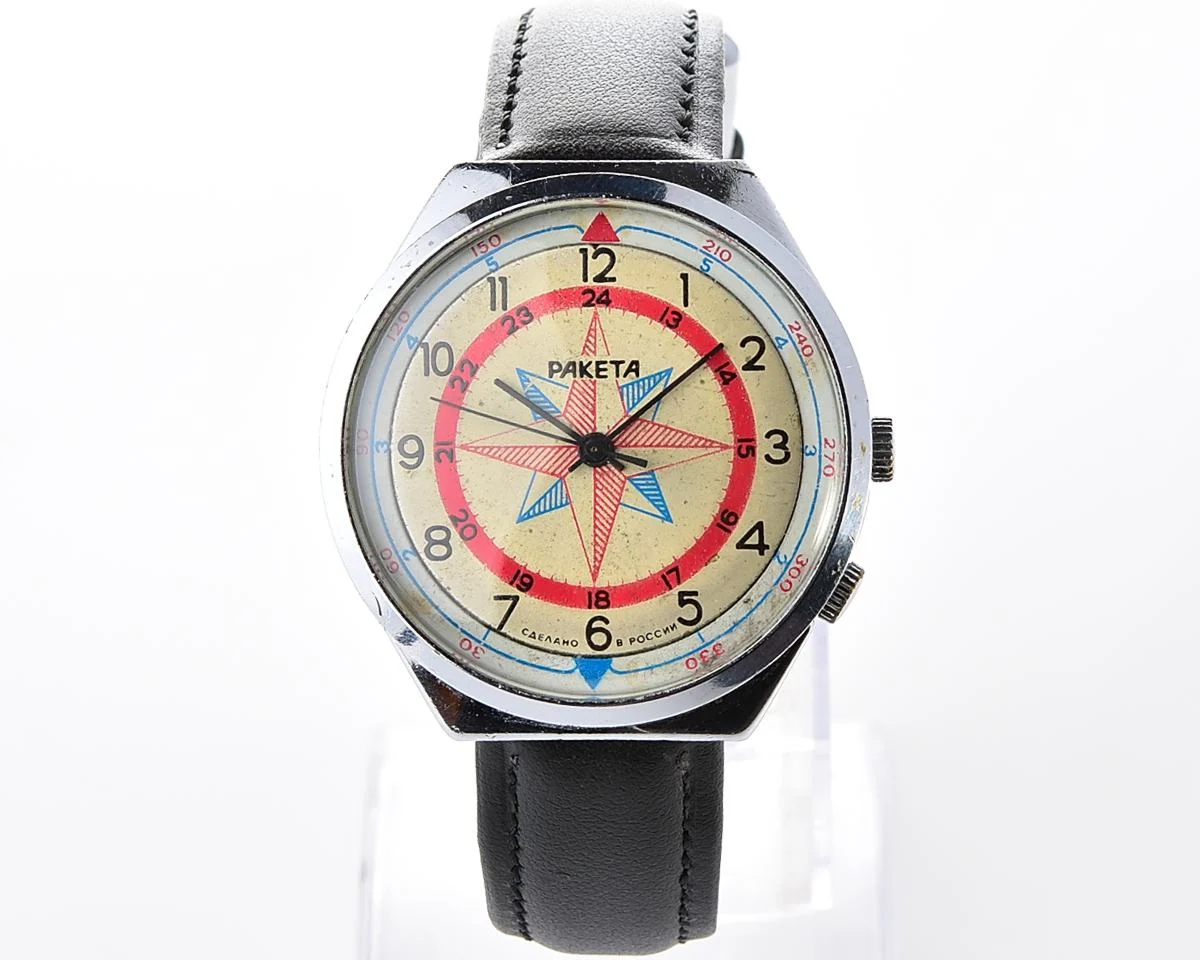 Soviet mechanical Raketa Compass Rose mechanical wristwatch