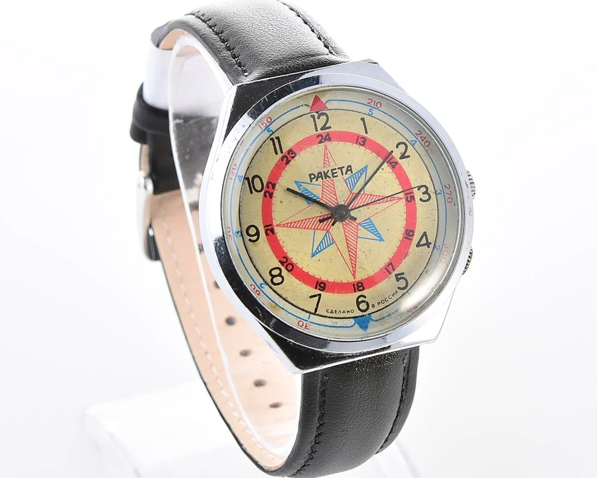 Soviet mechanical Raketa Compass Rose mechanical wristwatch