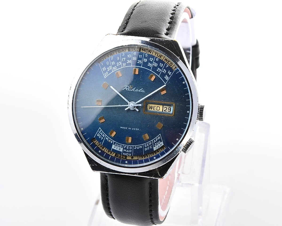 Soviet Raketa perpetual calendar wristwatch