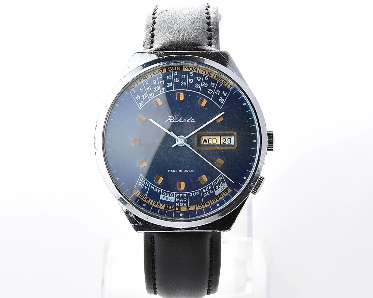 Soviet Raketa perpetual calendar wristwatch