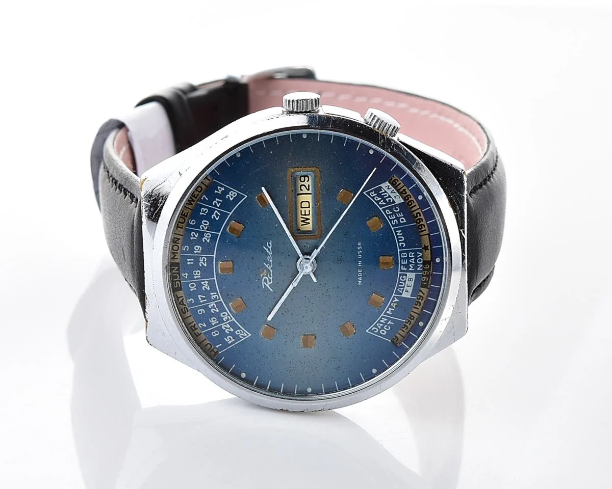 Soviet Raketa perpetual calendar wristwatch