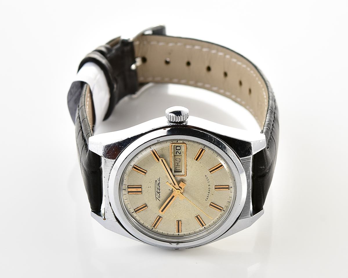 RAKETA vintage mechanical wristwatch with double calendar