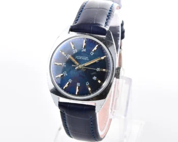 Vintage Soviet Raketa mechanical watch with military style 24 hours indicies