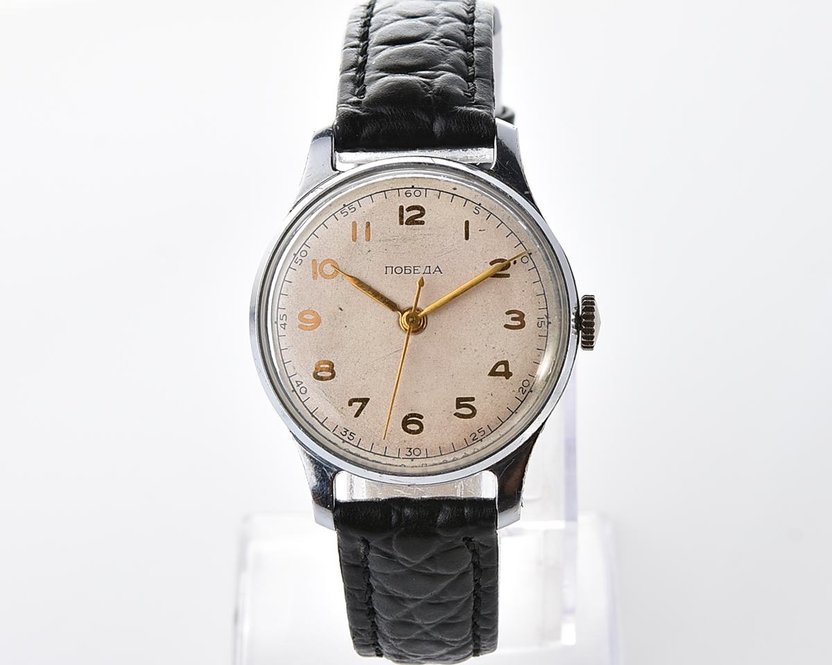 Vintage soviet POBEDA watch with central second hand, from 1950s, 1MChZ factory