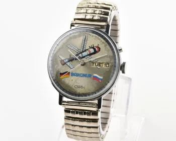Slava Baikonur mechanical watch with Mir space station