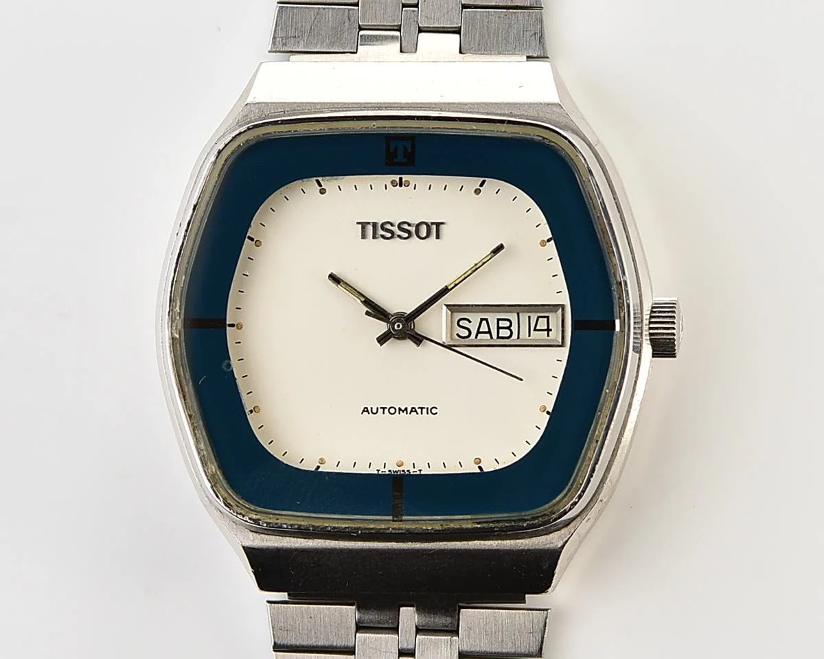 Tissot Automatic Day-Date 'TV screen' with automatic self winding movement from the mid-1970s