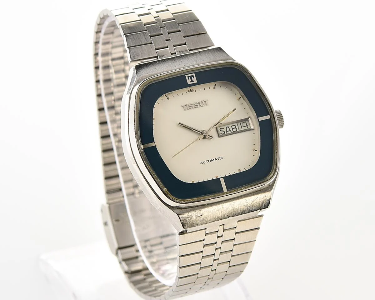 Tissot Automatic Day-Date 'TV screen' with automatic self winding movement from the mid-1970s