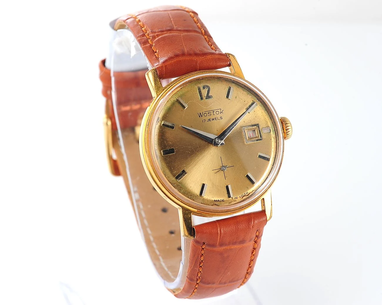 Soviet Wostok (Vostok) vintage mechanical gold-plated wristwatch