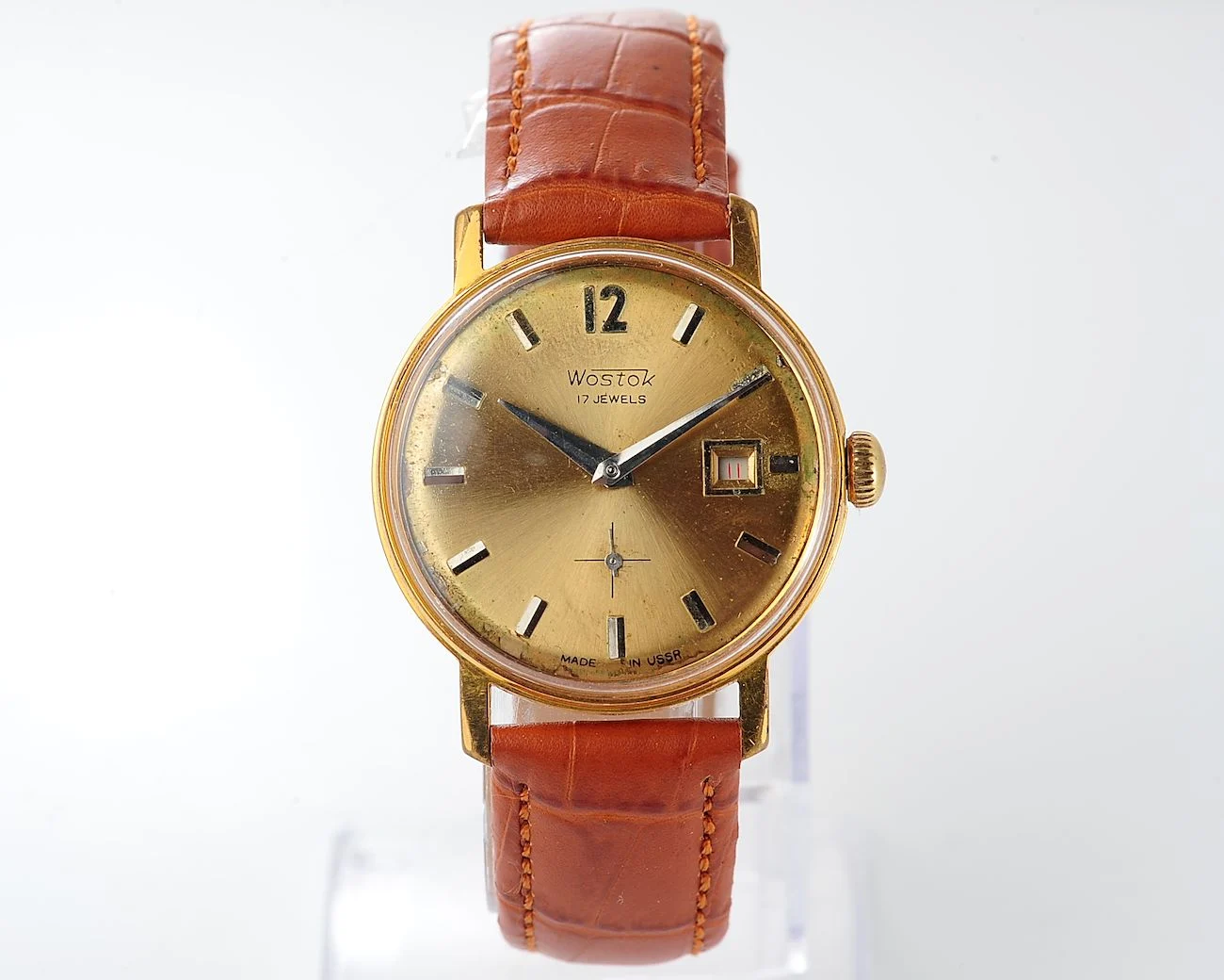 Soviet Wostok (Vostok) vintage mechanical gold-plated wristwatch