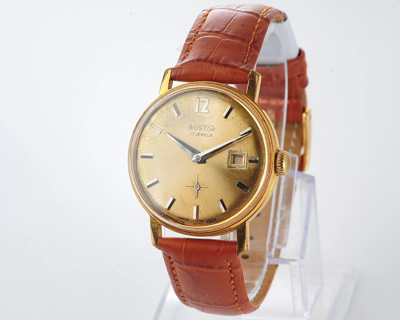 Soviet Wostok (Vostok) vintage mechanical gold-plated wristwatch
