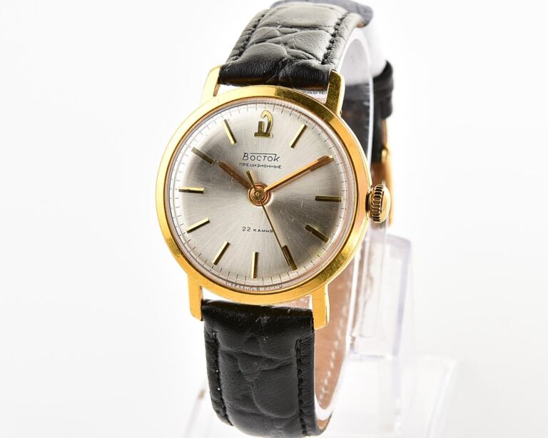 RARE: Excellent soviet Wostok (Vostok) gold-plated mechanical wristwatch with 22 jewels precision movement