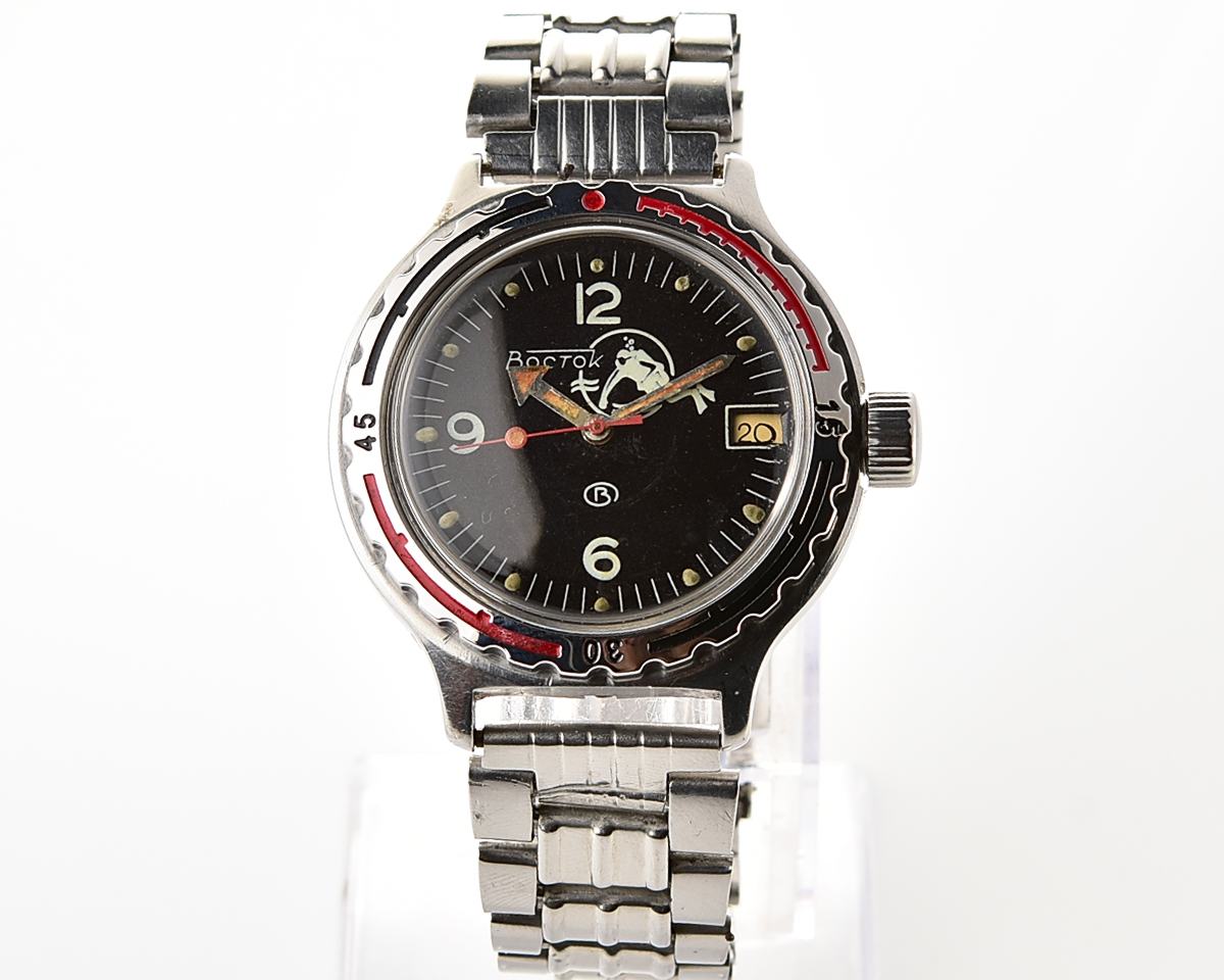 Vostok Amphibia DIVER wristwatch (Scuba Dude), with vintage stainless steel bracelet