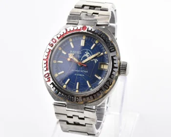 Vostok Amphibia Diver wristwatch (Scuba Dude), with vintage stainless steel bracelet