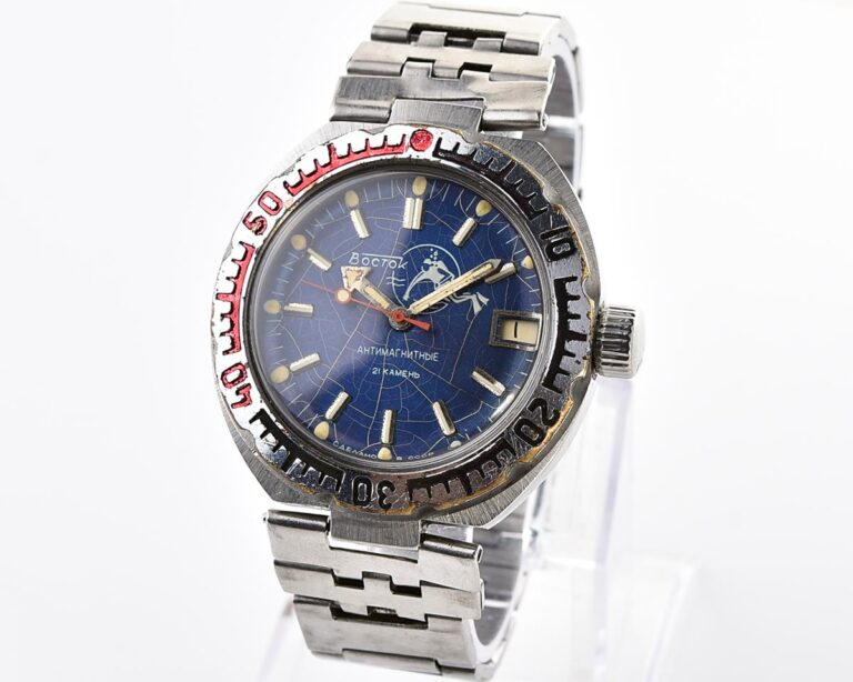 Vostok Amphibia DIVER wristwatch (Scuba Dude), with vintage stainless steel bracelet