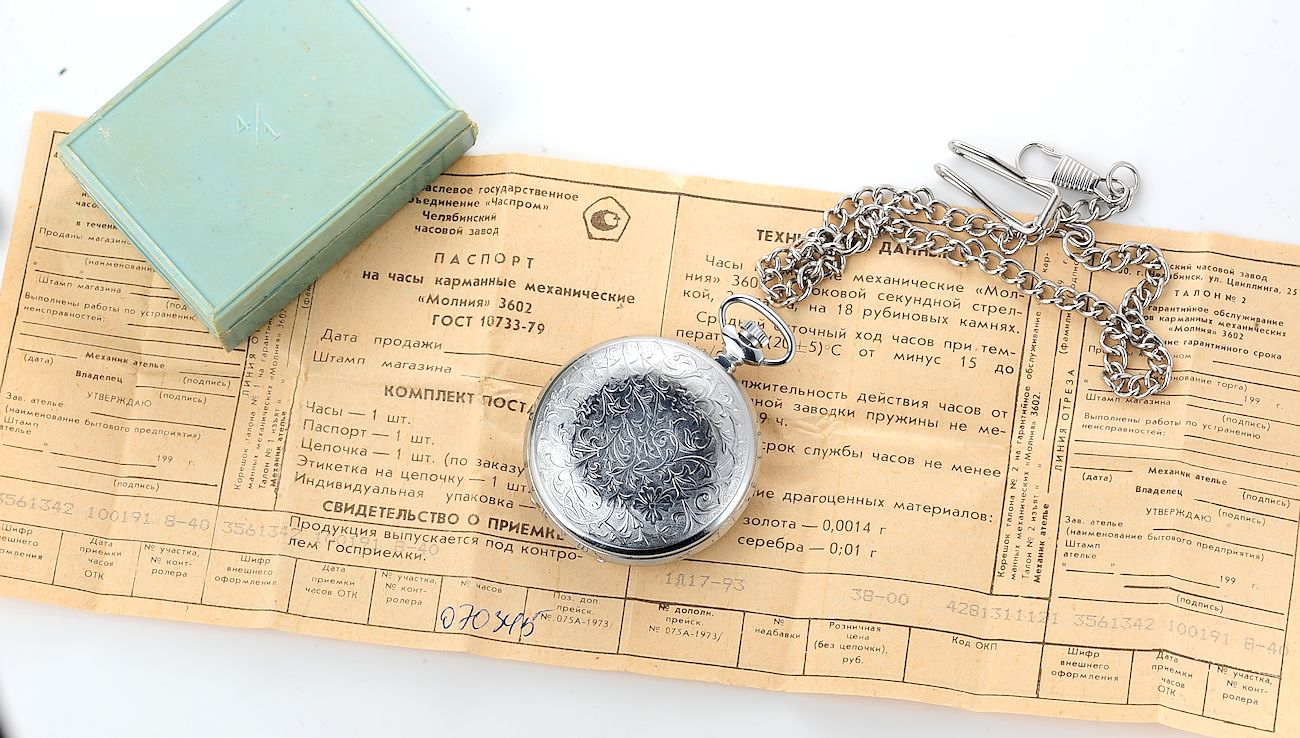 TIME CAPSULE: soviet Molnija mechanical pocket watch with rare green dial - New Old Stock(NOS)!