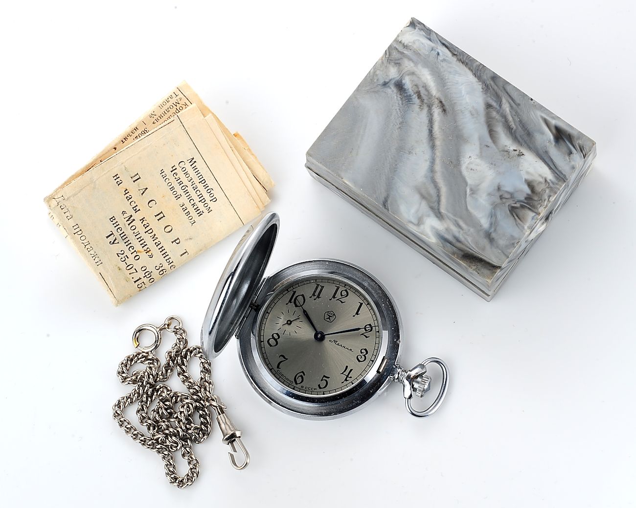TIME CAPSULE: soviet Molnija mechanical pocket watch - New Old Stock(NOS)!