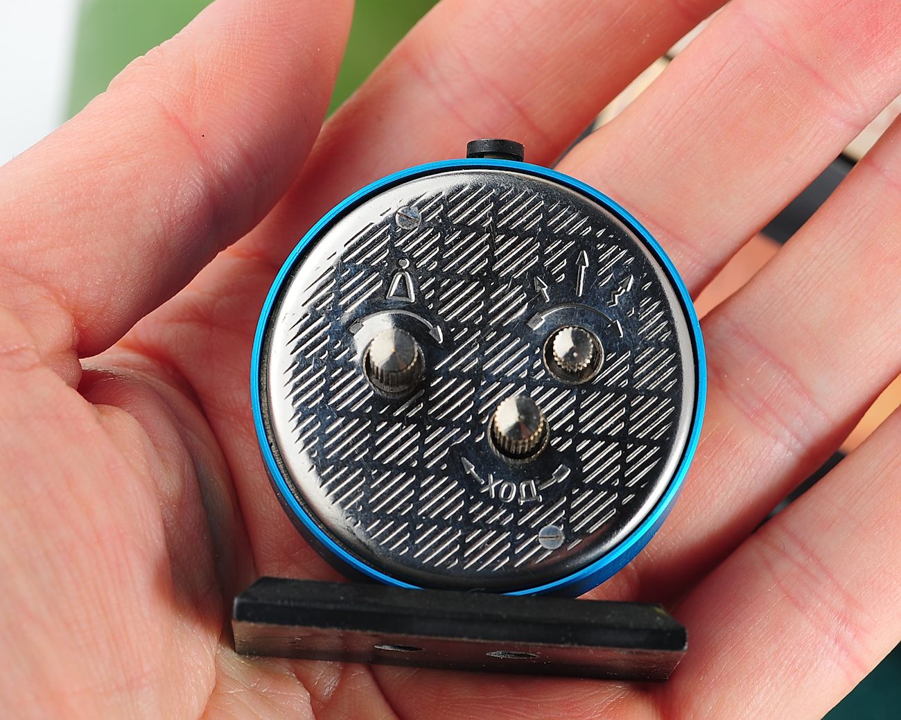 Small Raketa soviet mechanical alarm clock - less than 2 inches in diameter