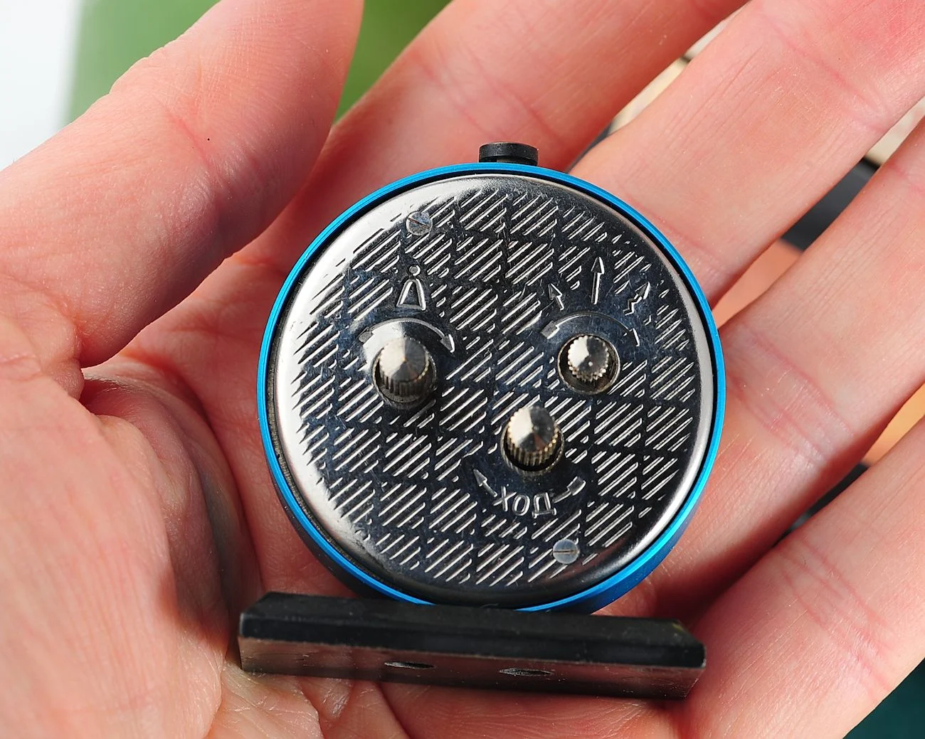 Small Raketa Soviet mechanical alarm clock - less than 2 inches in diameter
