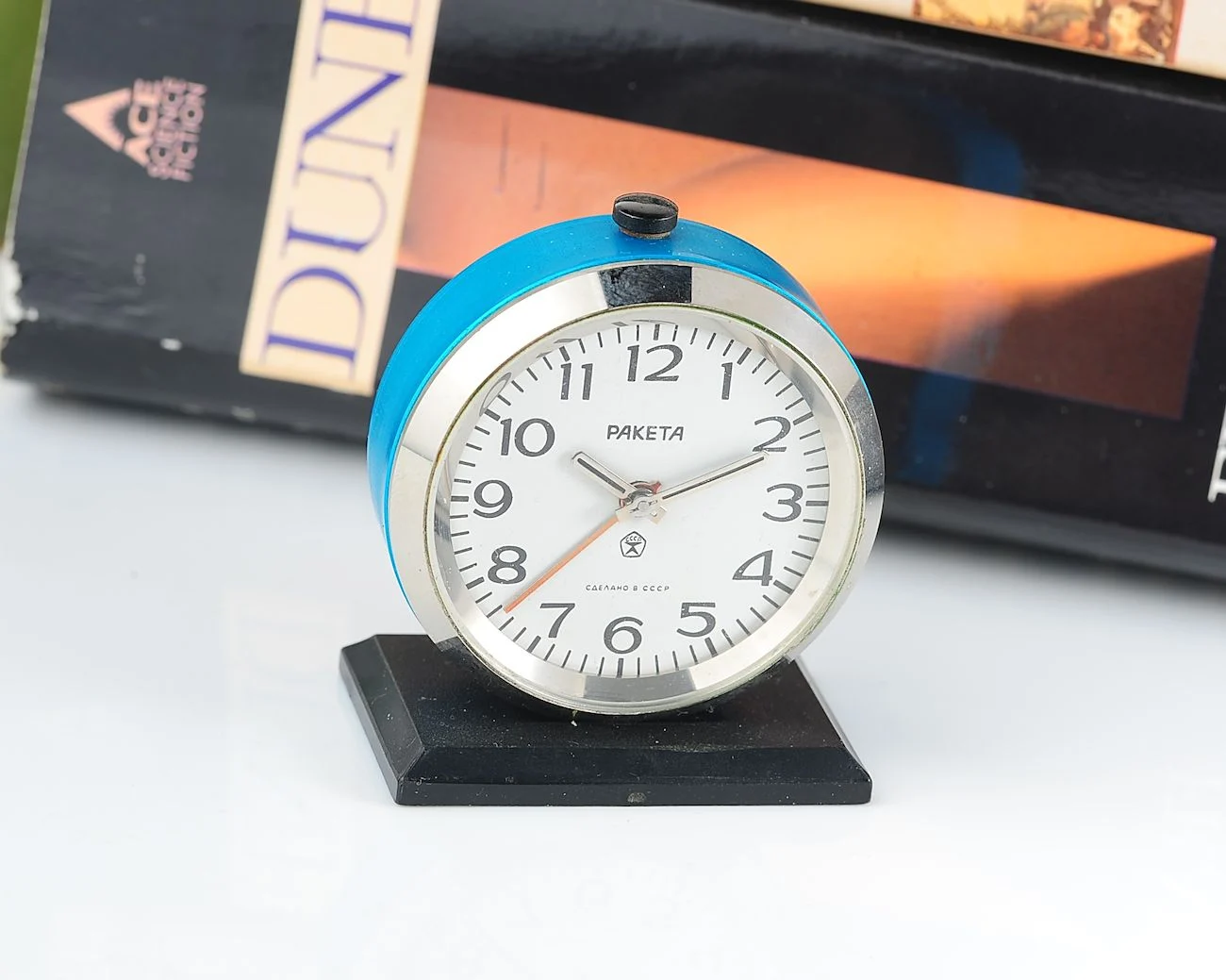 Small Raketa Soviet mechanical alarm clock - less than 2 inches in diameter