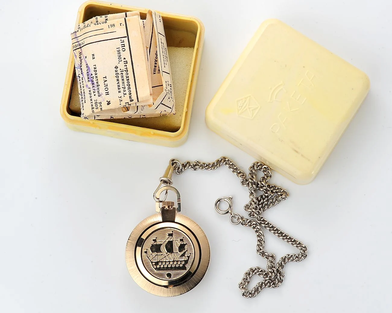TIME CAPSULE: Vintage Soviet Raketa open face Soviet pocket watch, New Old Stock (NOS)!