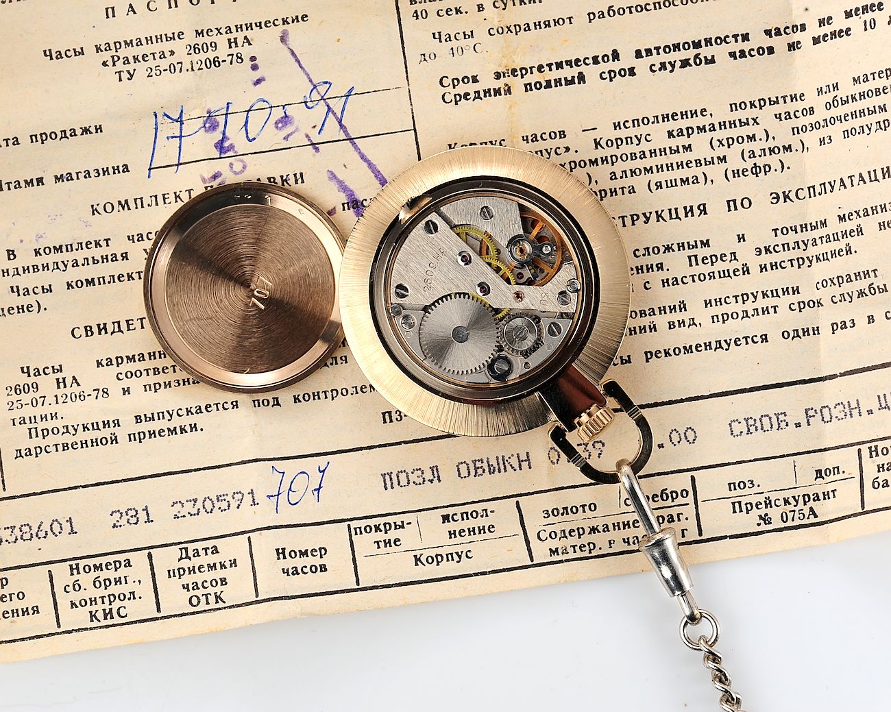 TIME CAPSULE: Vintage soviet Raketa open face soviet pocket watch, New Old Stock(NOS)!