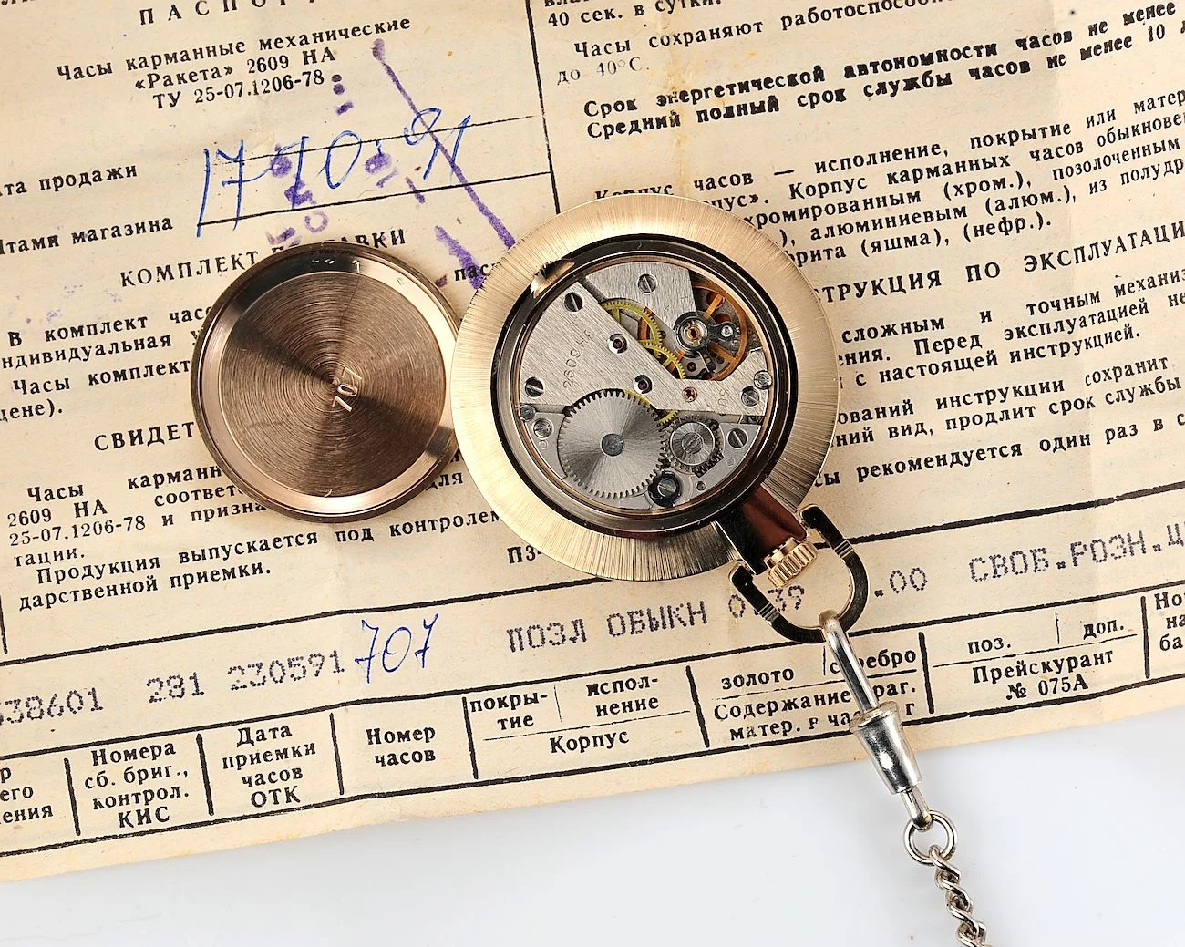 TIME CAPSULE: Vintage Soviet Raketa open face Soviet pocket watch, New Old Stock (NOS)!