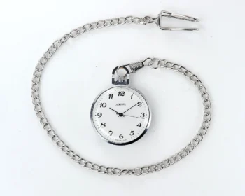 Mechanical Raketa Soviet pocket (or pendant) watch with arabic numerals