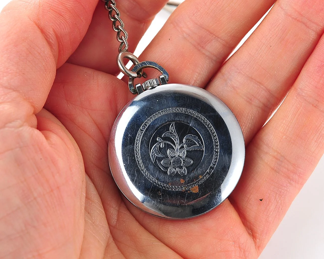 Small Soviet Vostok mechanical pocket watch (can be used as pendant)