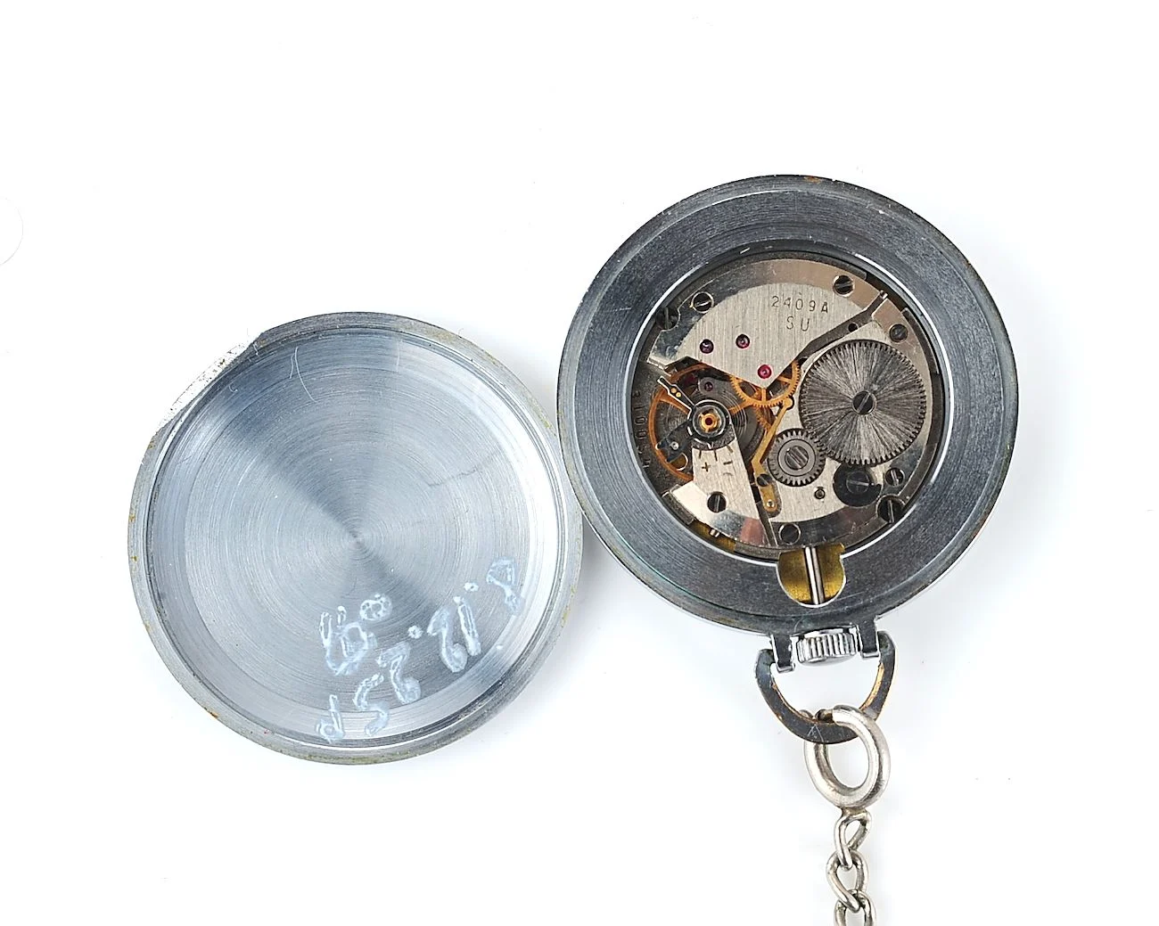 Small Soviet Vostok mechanical pocket watch (can be used as pendant)