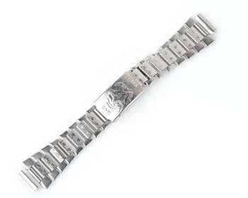 Vintage Soviet ornate stainless steel 16mm watch bracelet - 40 years anniversary of victory (in WW2)