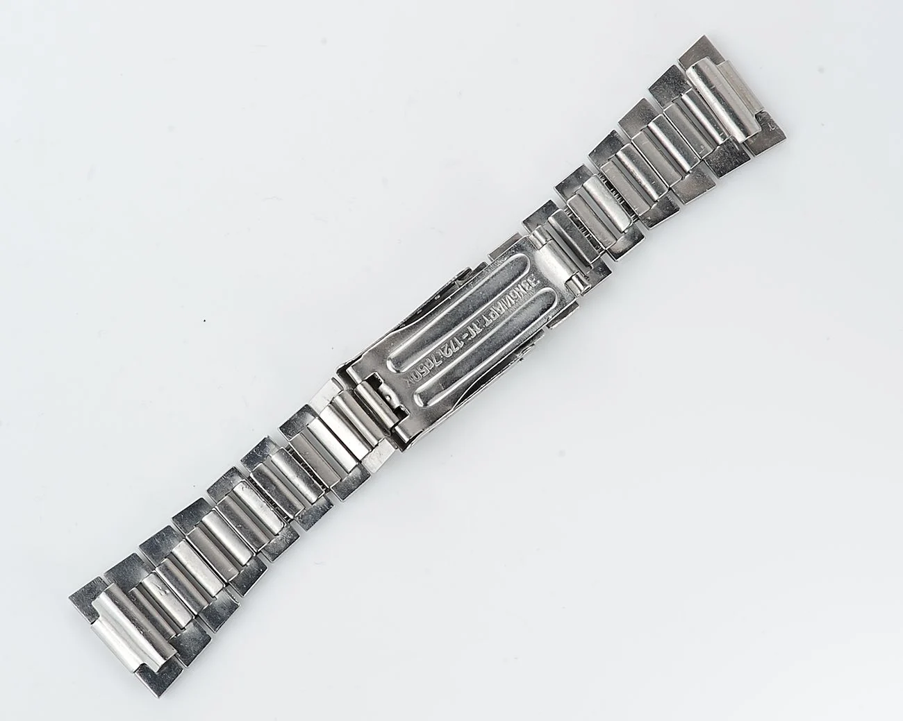 Vintage Soviet ornate stainless steel 16mm watch bracelet - 40 years anniversary of victory (in WW2)