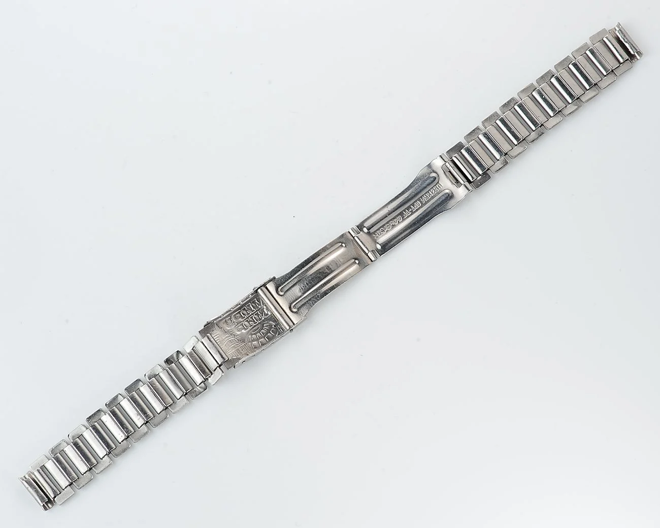 Vintage Soviet ornate stainless steel 14mm watch bracelet - USSR & USA Peace to the World!