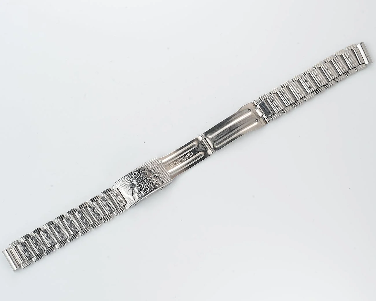 Vintage Soviet ornate stainless steel 14mm watch bracelet - USSR & USA Peace to the World!