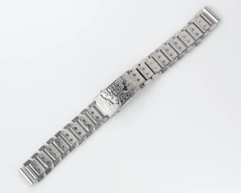 Vintage Soviet ornate stainless steel 14mm watch bracelet - USSR & USA Peace to the World!