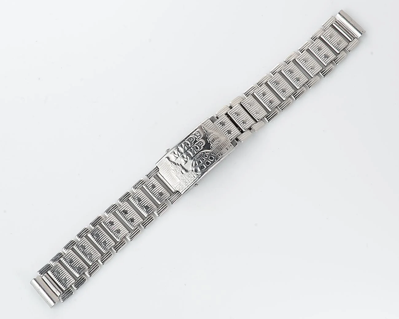 Vintage Soviet ornate stainless steel 14mm watch bracelet - USSR & USA Peace to the World!